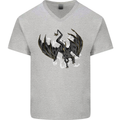 Moodolf Funny Rudolf Christmas Cow Mens V-Neck Cotton T-Shirt Sports Grey