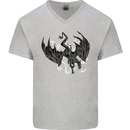 Moodolf Funny Rudolf Christmas Cow Mens V-Neck Cotton T-Shirt Sports Grey