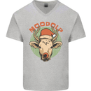 Moodolf Funny Rudolf Christmas Cow Mens V-Neck Cotton T-Shirt Sports Grey