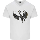 Moodolf Funny Rudolf Christmas Cow Mens V-Neck Cotton T-Shirt White