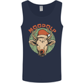 Moodolf Funny Rudolf Christmas Cow Mens Vest Tank Top Navy Blue
