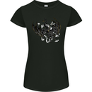 Moodolf Funny Rudolf Christmas Cow Womens Petite Cut T-Shirt Black