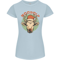 Moodolf Funny Rudolf Christmas Cow Womens Petite Cut T-Shirt Light Blue