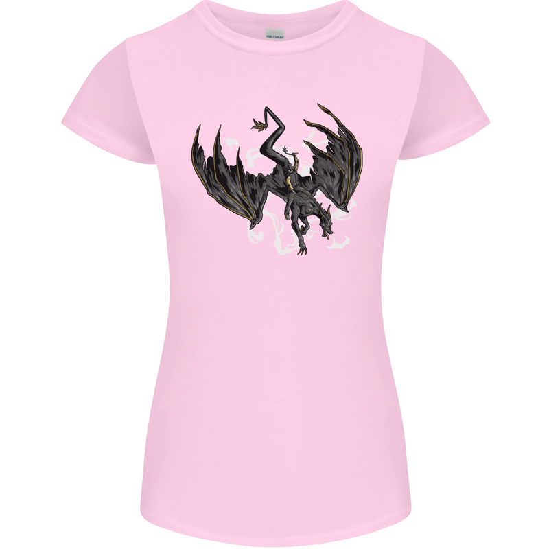 Moodolf Funny Rudolf Christmas Cow Womens Petite Cut T-Shirt Light Pink
