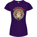 Moodolf Funny Rudolf Christmas Cow Womens Petite Cut T-Shirt Purple