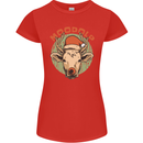 Moodolf Funny Rudolf Christmas Cow Womens Petite Cut T-Shirt Red