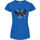 Moodolf Funny Rudolf Christmas Cow Womens Petite Cut T-Shirt Royal Blue