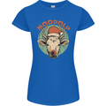 Moodolf Funny Rudolf Christmas Cow Womens Petite Cut T-Shirt Royal Blue
