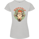 Moodolf Funny Rudolf Christmas Cow Womens Petite Cut T-Shirt Sports Grey