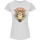 Moodolf Funny Rudolf Christmas Cow Womens Petite Cut T-Shirt White