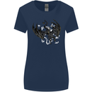 Moodolf Funny Rudolf Christmas Cow Womens Wider Cut T-Shirt Navy Blue