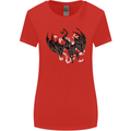 Moodolf Funny Rudolf Christmas Cow Womens Wider Cut T-Shirt Red