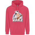 Mookulele Funny Cow Playing Ukulele Guitar Childrens Kids Hoodie Heliconia