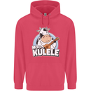 Mookulele Funny Cow Playing Ukulele Guitar Childrens Kids Hoodie Heliconia