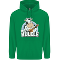 Mookulele Funny Cow Playing Ukulele Guitar Childrens Kids Hoodie Irish Green