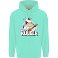 Mookulele Funny Cow Playing Ukulele Guitar Childrens Kids Hoodie Peppermint