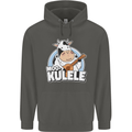 Mookulele Funny Cow Playing Ukulele Guitar Childrens Kids Hoodie Storm Grey