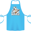 Mookulele Funny Cow Playing Ukulele Guitar Cotton Apron 100% Organic Turquoise