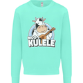 Mookulele Funny Cow Playing Ukulele Guitar Kids Sweatshirt Jumper Peppermint