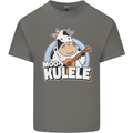 Mookulele Funny Cow Playing Ukulele Guitar Kids T-Shirt Childrens Charcoal
