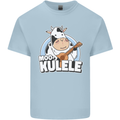 Mookulele Funny Cow Playing Ukulele Guitar Kids T-Shirt Childrens Light Blue