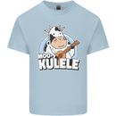 Mookulele Funny Cow Playing Ukulele Guitar Kids T-Shirt Childrens Light Blue