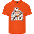 Mookulele Funny Cow Playing Ukulele Guitar Kids T-Shirt Childrens Orange