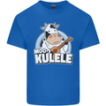 Mookulele Funny Cow Playing Ukulele Guitar Kids T-Shirt Childrens Royal Blue