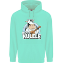 Mookulele Funny Cow Playing Ukulele Guitar Mens 80% Cotton Hoodie Peppermint