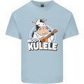 Mookulele Funny Cow Playing Ukulele Guitar Mens Cotton T-Shirt Tee Top Light Blue