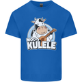 Mookulele Funny Cow Playing Ukulele Guitar Mens Cotton T-Shirt Tee Top Royal Blue