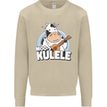 Mookulele Funny Cow Playing Ukulele Guitar Mens Sweatshirt Jumper Sand