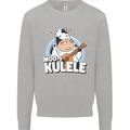 Mookulele Funny Cow Playing Ukulele Guitar Mens Sweatshirt Jumper Sports Grey