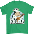 Mookulele Funny Cow Playing Ukulele Guitar Mens T-Shirt Cotton Gildan Irish Green