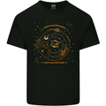 Moon Phases Celestial Pagan Mens Cotton T-Shirt Tee Top Black