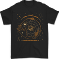 Moon Phases Celestial Pagan Mens T-Shirt 100% Cotton Black