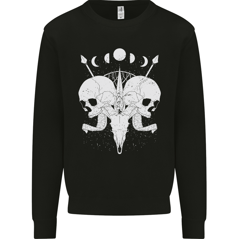 Moon Skulls Mens Sweatshirt Jumper Black