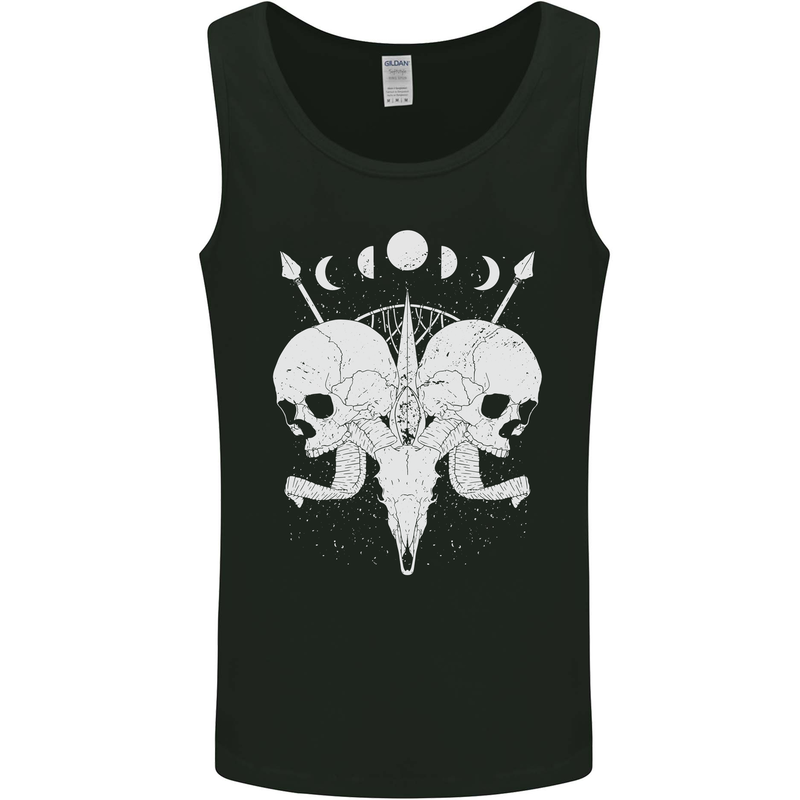 Moon Skulls Mens Vest Tank Top Black