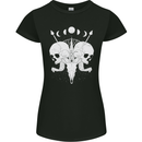 Moon Skulls Womens Petite Cut T-Shirt Black