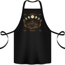 Moonbeams Moon Phases Celestial Pagan Cotton Apron 100% Organic Black