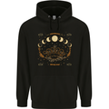 Moonbeams Moon Phases Celestial Pagan Mens 80% Cotton Hoodie Black