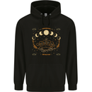 Moonbeams Moon Phases Celestial Pagan Mens 80% Cotton Hoodie Black
