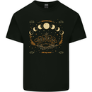 Moonbeams Moon Phases Celestial Pagan Mens Cotton T-Shirt Tee Top Black