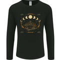 Moonbeams Moon Phases Celestial Pagan Mens Long Sleeve T-Shirt Black