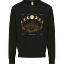 Moonbeams Moon Phases Celestial Pagan Mens Sweatshirt Jumper Black