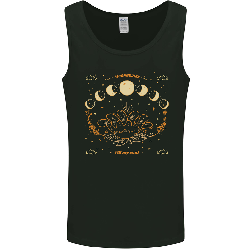 Moonbeams Moon Phases Celestial Pagan Mens Vest Tank Top Black