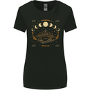Moonbeams Moon Phases Celestial Pagan Womens Wider Cut T-Shirt Black