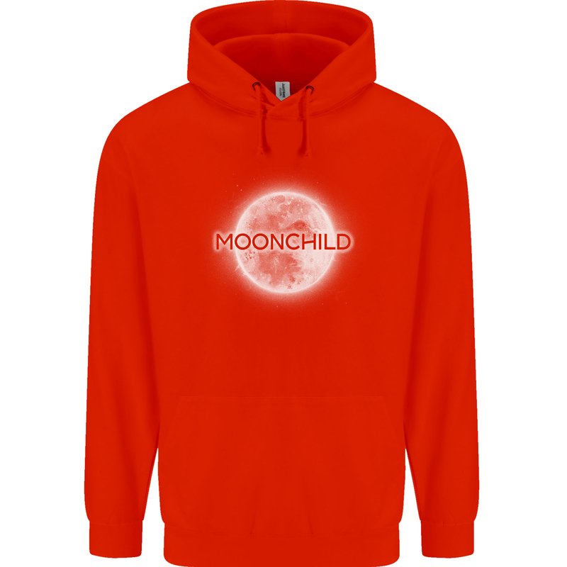 Moonchild Cancer Zodiac Childrens Kids Hoodie Bright Red