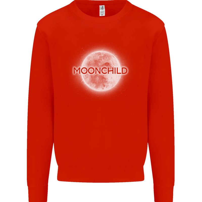 Moonchild Cancer Zodiac Kids Sweatshirt Jumper Bright Red