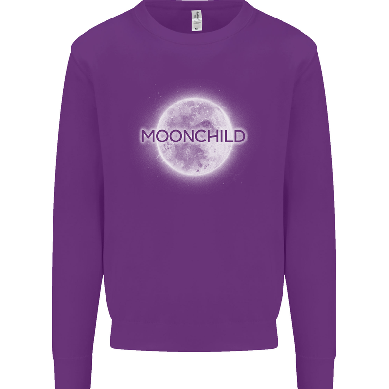 Moonchild Cancer Zodiac Kids Sweatshirt Jumper Purple